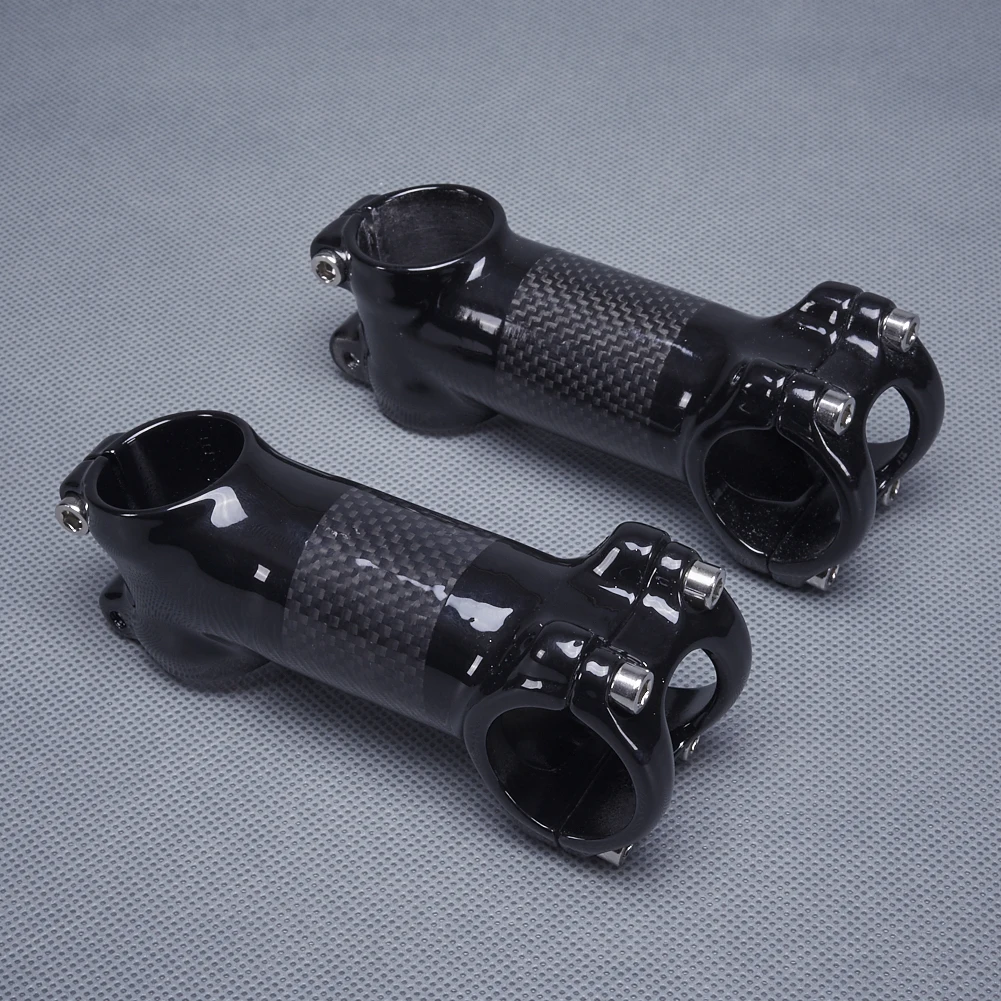 Bicycle Stem MTB Road Bike Handlebar Stem 28.6-31.8mm Aluminum+Carbon Stem 60/70/80/90/100/110/120mm Angle 6/17 Degrees
