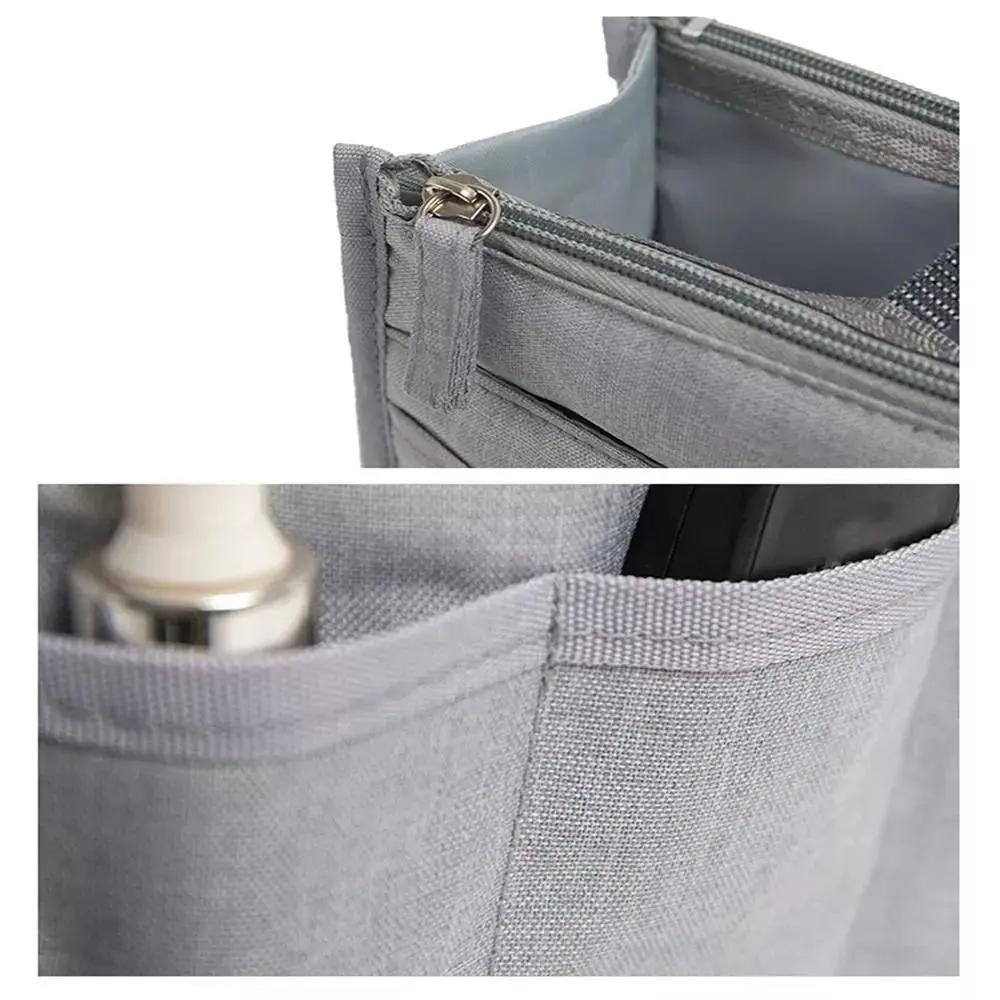 Portable Polyester Travel Toiletry Bag Waterproof Double Zipper Cosmetic Bag Bag Organizer Large Capacity Insert Bag