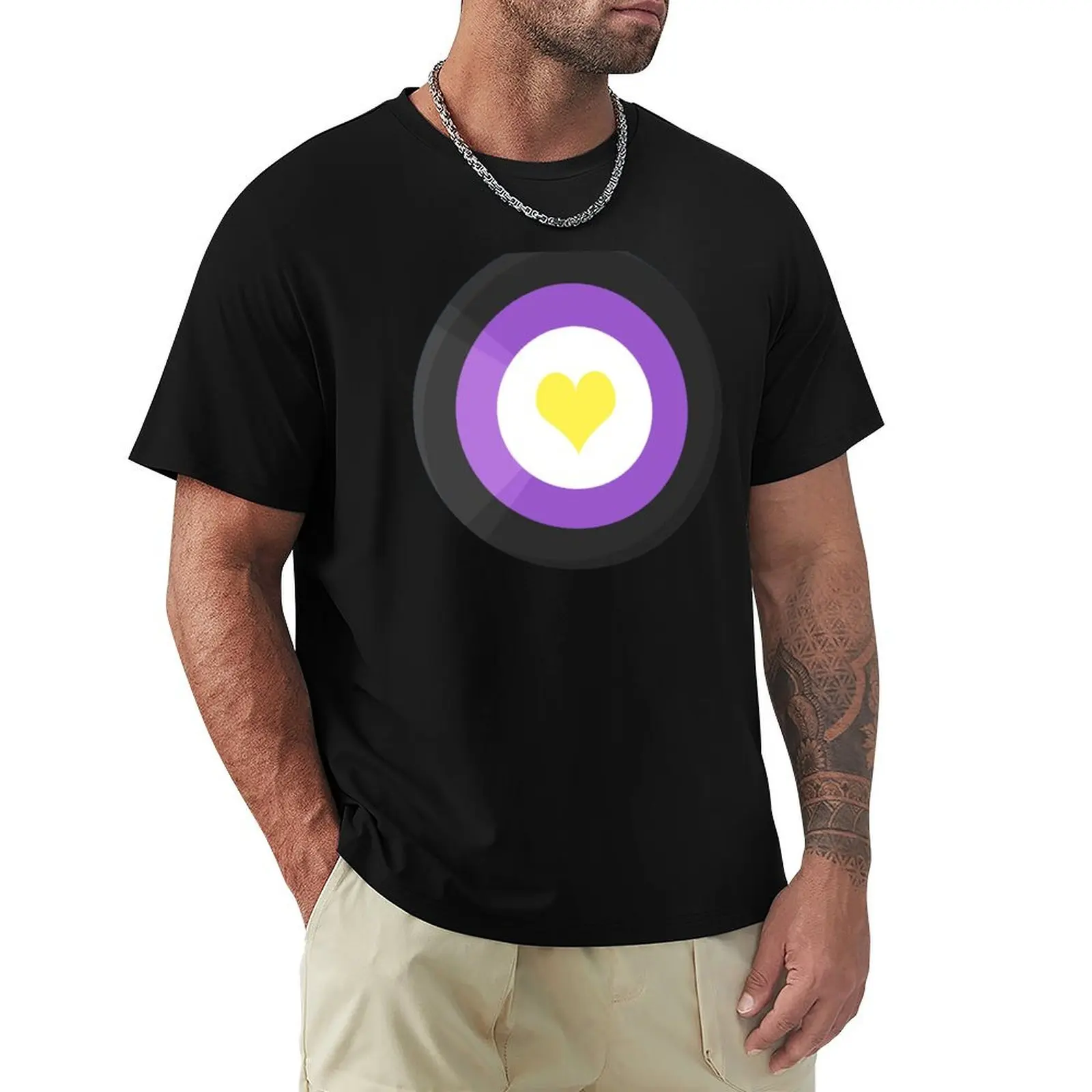 

Pride Shield - Nonbinary Flag T-Shirt Luxury man graphics mens big and tall t shirts