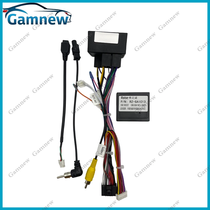 Gamnew Car 16pin Wiring Harness Adapter Canbus Box Decoder Android Radio Power Cable For MG RX8 2018-2019