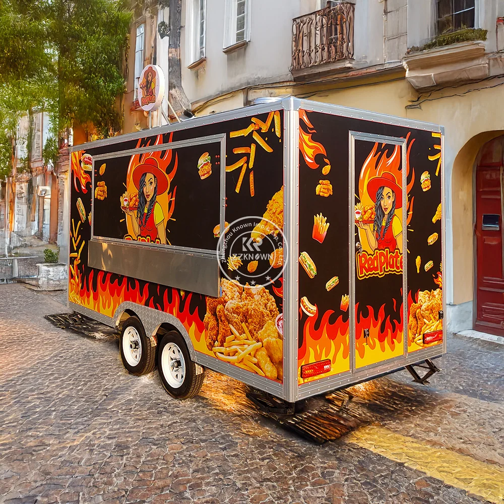 

Street Food Truck Cart Ice Cream Cart Coffee Kiosk Custom Catering Trailer Concession Food Trailer With Full Kitchen