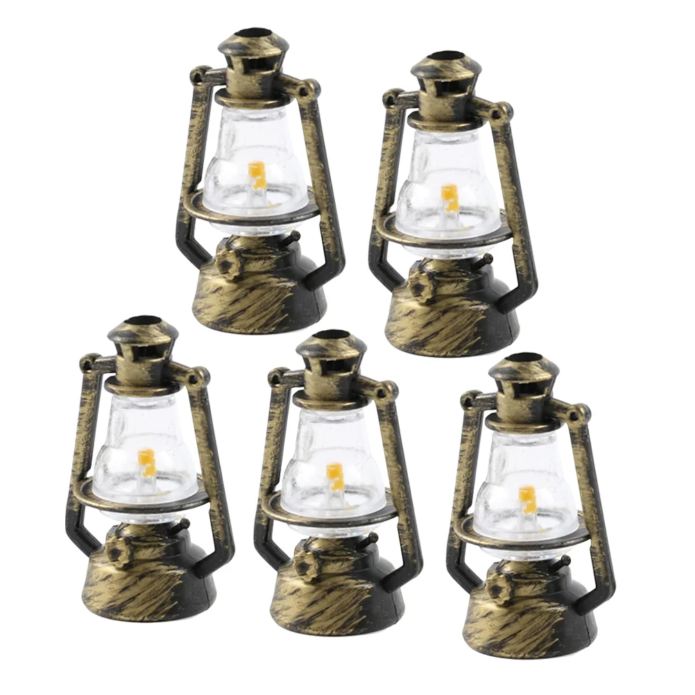 5 Pcs Retro Kerosene Ornament Accessories Miniature Kitchen Decor Model Simulation Burner House Plastic