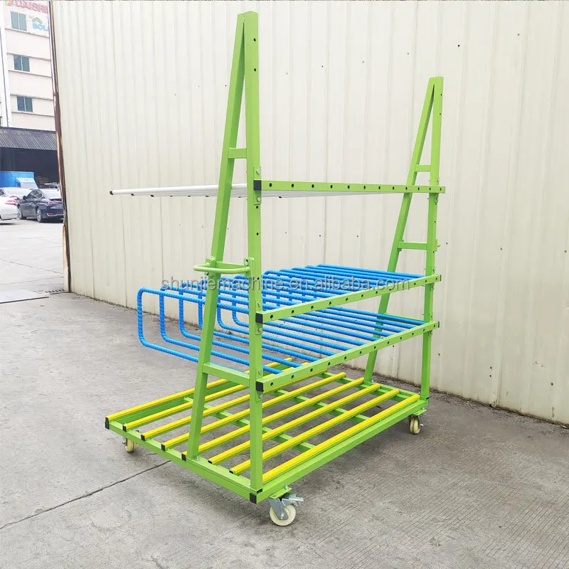 2024 New Customized Three-layer Door And Window Frame Trolley Door Panel Storage Rack 500 Kg Loading Cantilever Trolley For Fact