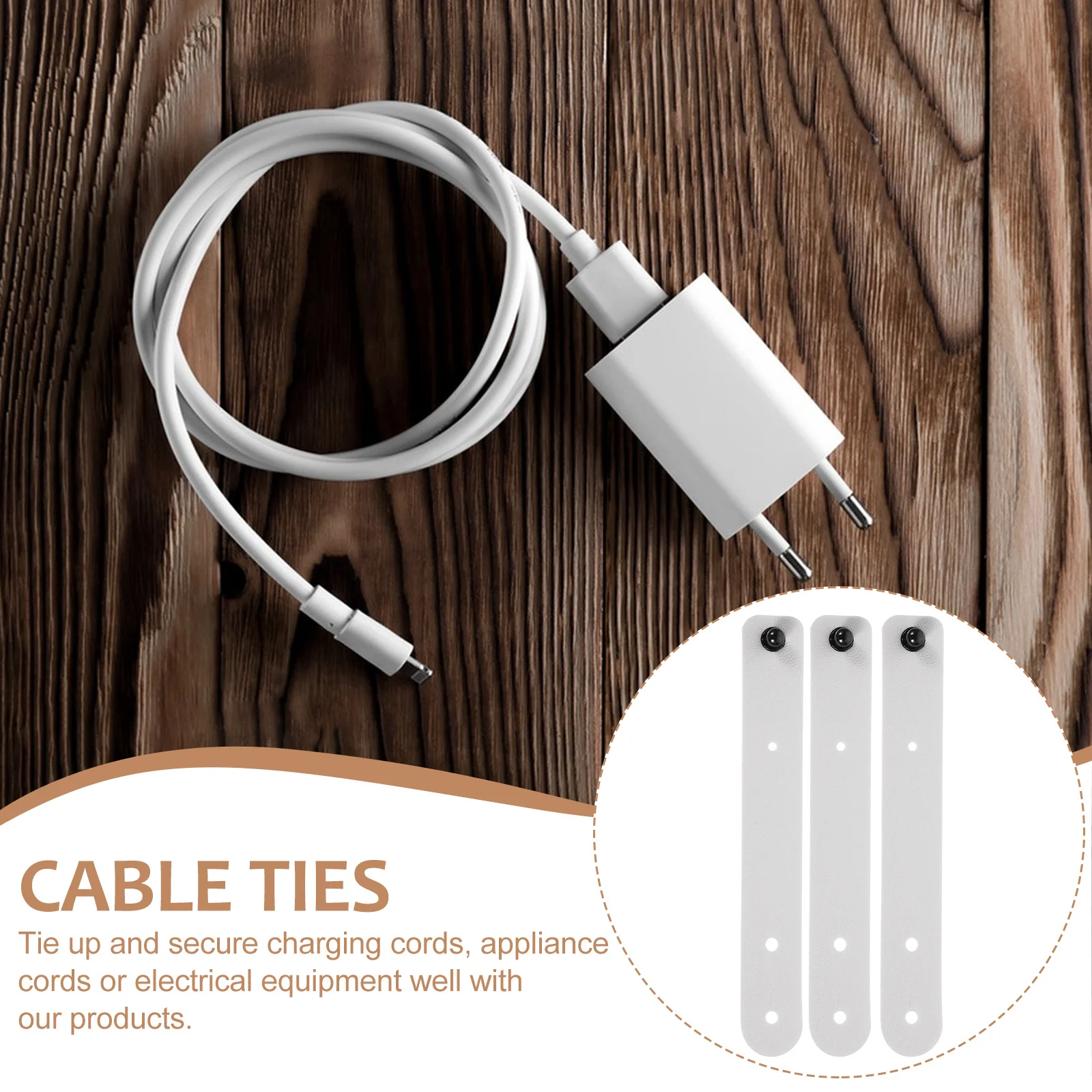 

5pcs Cord Organizer Cable Ties Wire Management Tie Reusable Cord Holder Strap Winder Curtain Earphone Data Cable