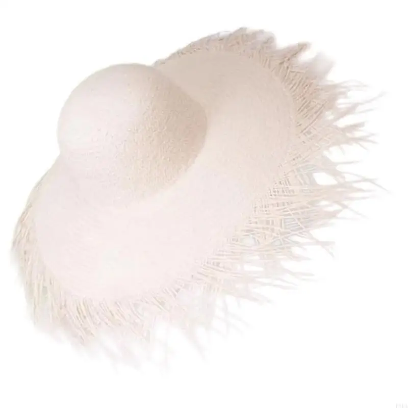

P88A Wide Border Straw Hat Outdoor Hat Eorder Hollowed Beach Hats Unisex