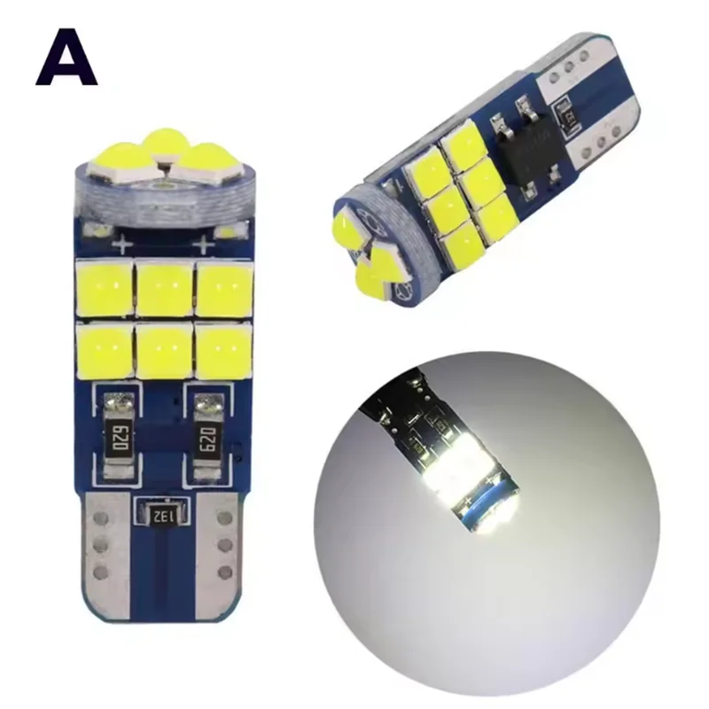 2/10PCS Newest T10 LED Canbus W5W 8 SMD 3030 Led Car Interior License Plate Lights Reading Dome Lamps NO ERROR 12V White Red Yel