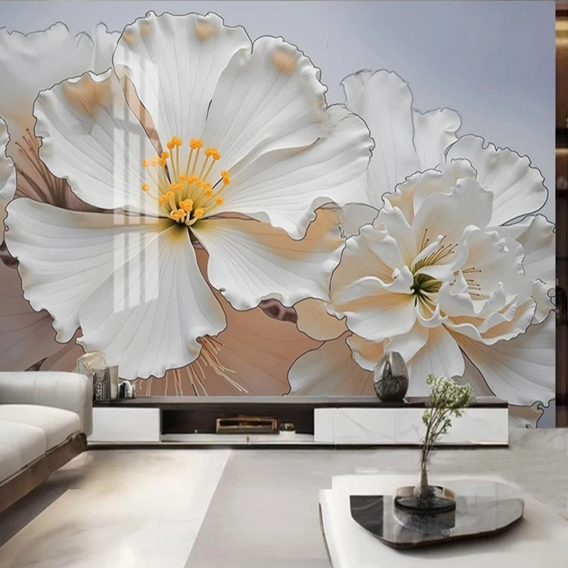 Modern New Chinese Style Wallpaper Custom Photo Mural Flowers Peony Decor Painting Background Living Room Bedroom Backdrop 3D