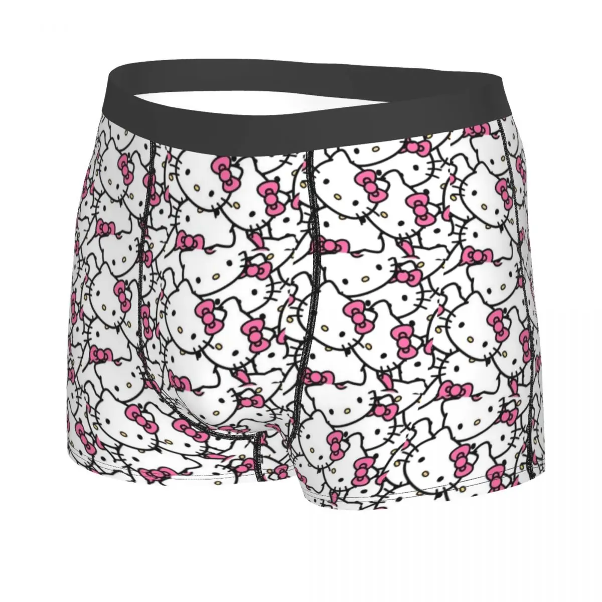 Custom Hello Kitty Boxer Shorts For Men 3D Printed Cartoon Underwear Panties Briefs Breathable Underpants