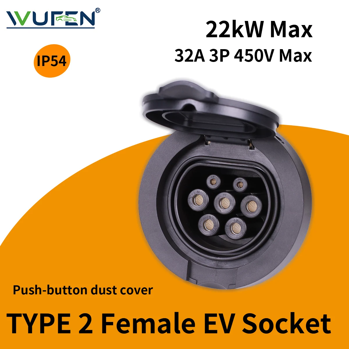 

Установлена розетка для зарядного устройства для электромобилей WUFEN IEC 62196-2, гнездовая розетка типа 2, 16 А, 32 А, однофазная трехфазная розетка для зарядной станции для электромобилей