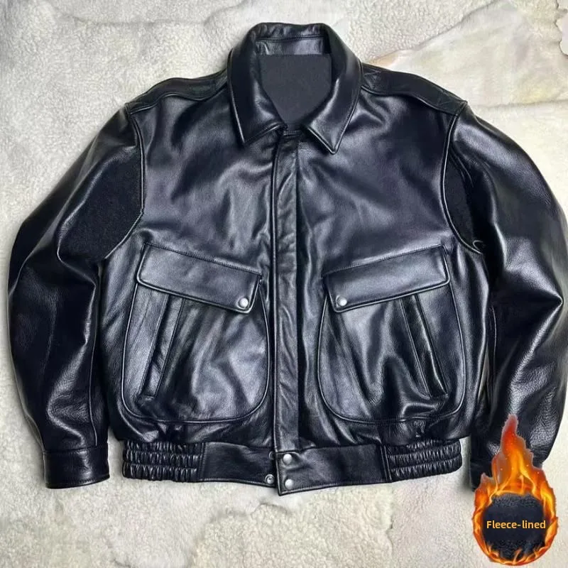 

Мужская куртка-бомбер с флисовой подкладкой, повседневная, из полиэстера, с отложным воротником, для осеннего сезона