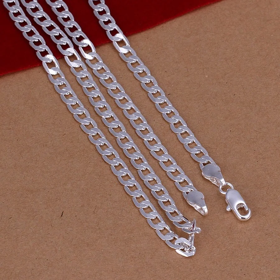 92516-30inch Silver color exquisite noble luxury gorgeous charm fashion   4MM chain women men necklace  jewelry N132