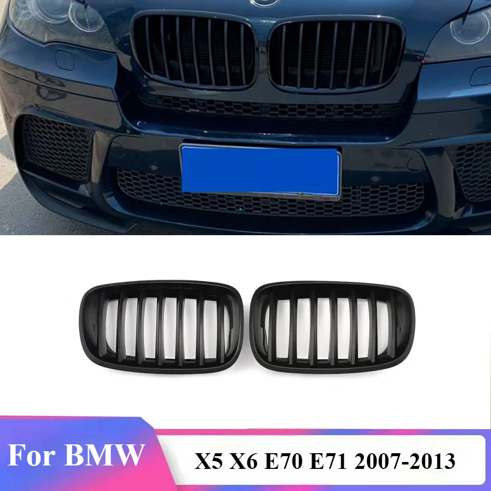 

For BMW X5 X6 E70 E71 2007-2013 Matte Black Grill CAR Car Front Hood Grill Kidney Grilles Racing Grill Auto AccessoriesPair