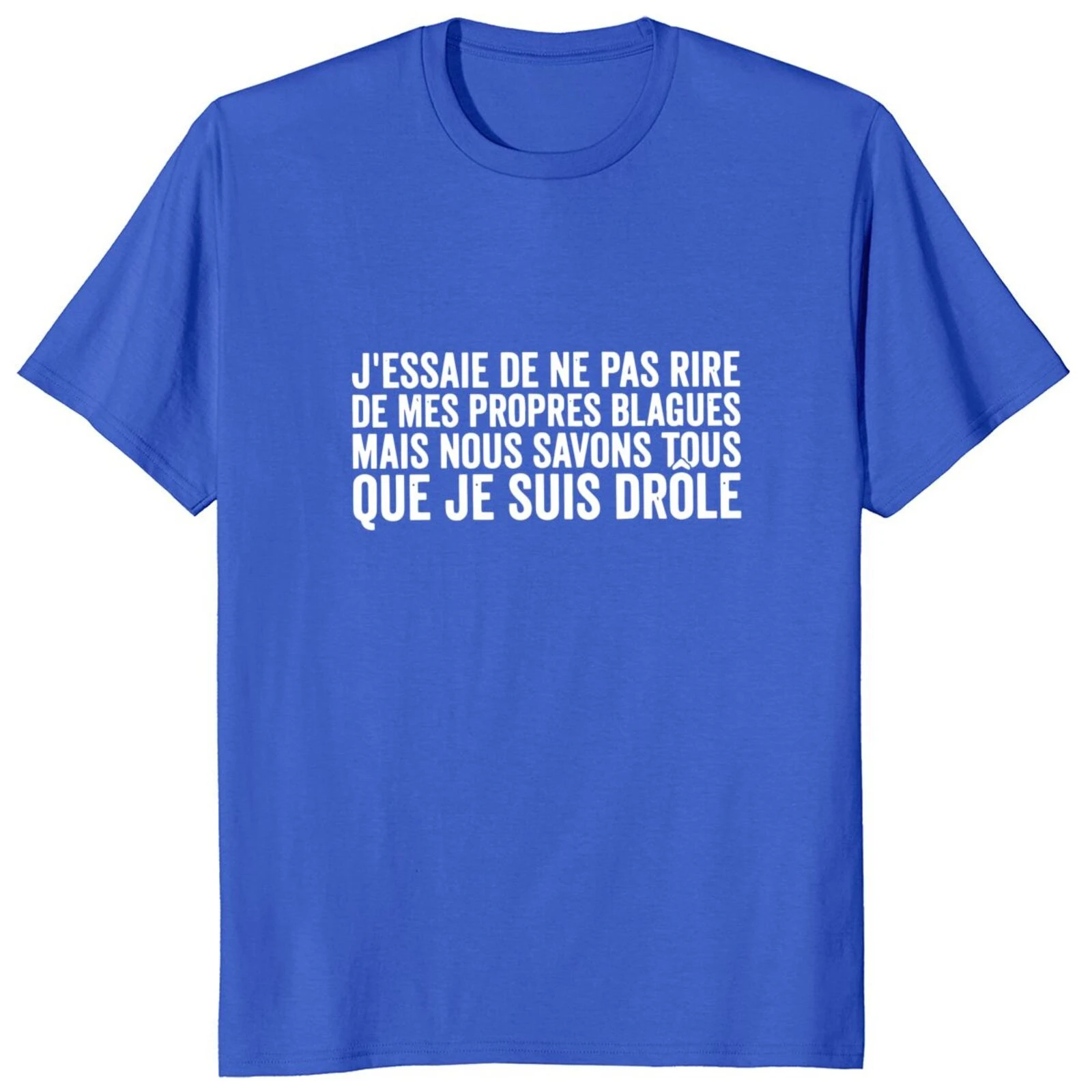 Don\'t Laugh At My Own Jokes T Shirt Funny French Texts Humor Gift Short Sleeve 100% Cotton Unisex Soft Oversized Casual T-shirt