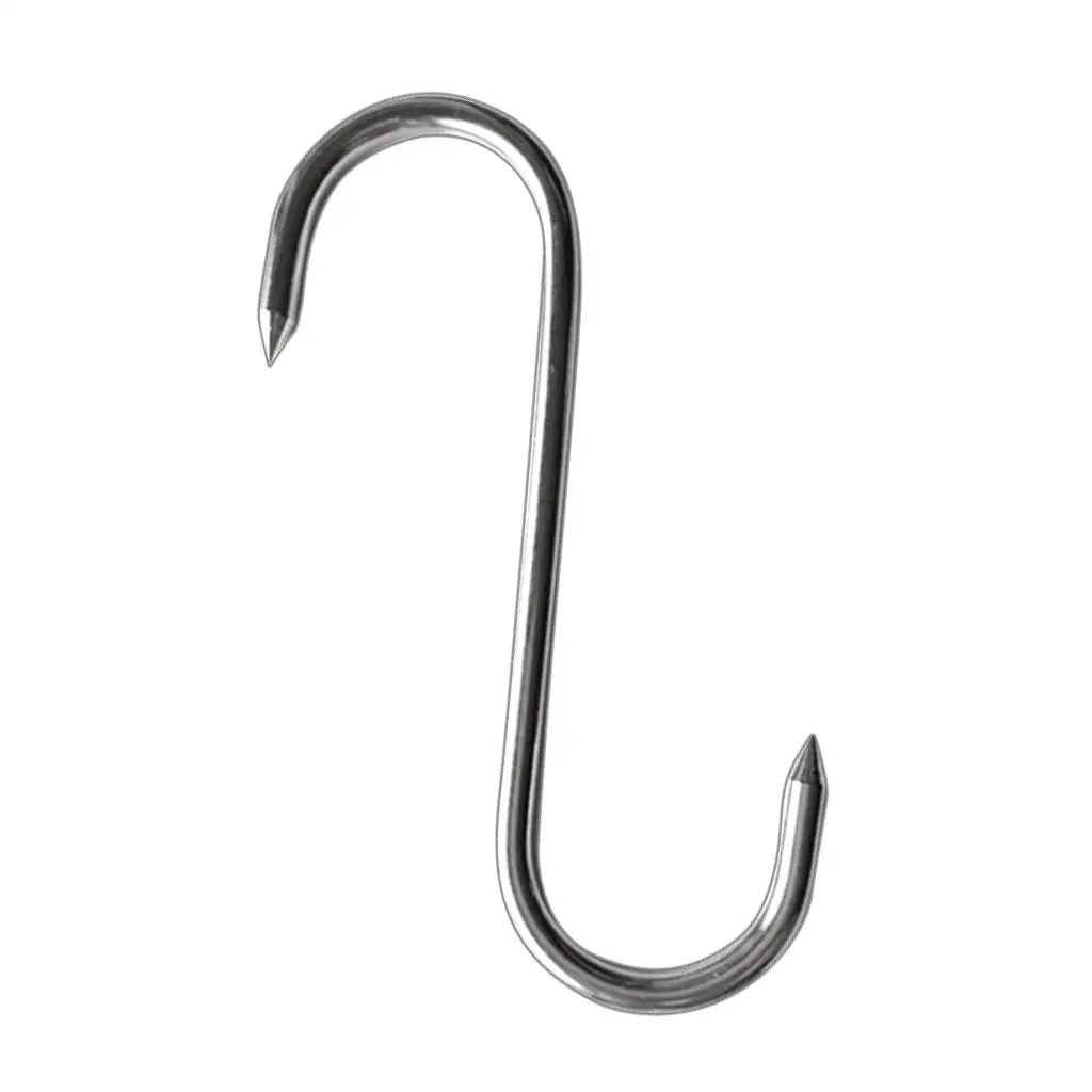 Stainless Steel S Shaped Hooks Metal Butcher Meat Hook Kitchen Pan Pot Utensil Hanger for Butcher Shop Kitchen Baking Tools