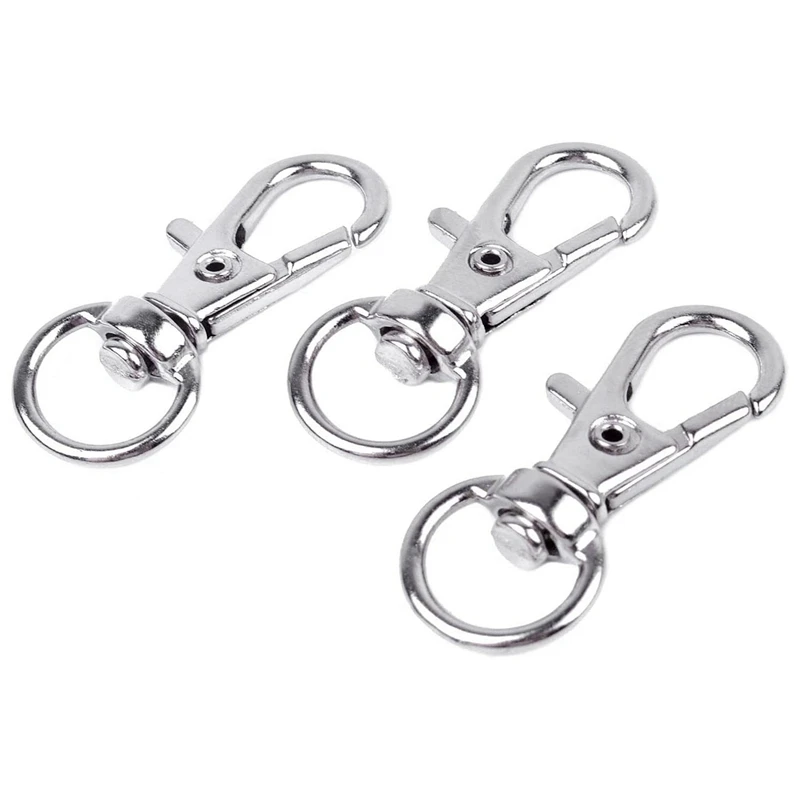 100 Pieces Metal Swivel Clasps Lanyard Snap Hook Lobster Claw Clasp And Key Rings Keychain With 11Mm Screw Eye Pins