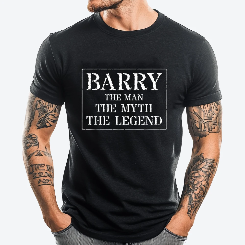 

Barry T The Man The Myth The Legend Mens Clothing 2025 Men's Cotton T-Shirt Graphic Camiseta Masculina