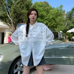 Streetwear Blouse Women Long Sleeve Casual Plaid Shirts Harajuku Hip-hop Fashion Korean Blouses Oversized Tops Blusas De Mujer