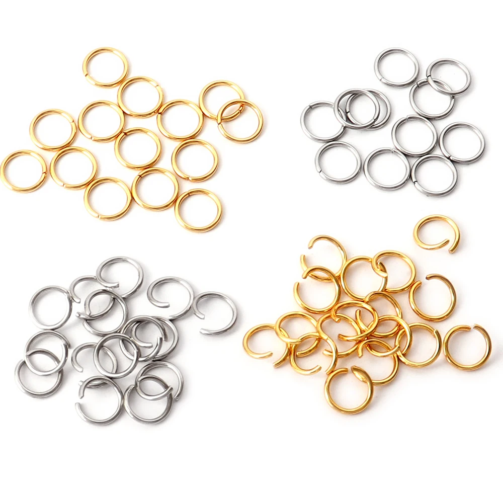 100-200pcs/lot Stainless Steel Open Jump Rings Split Rings Connectors For DIY Jewelry Making Supplies Accessories Wholesale