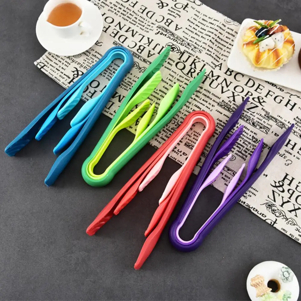 Food Tongs Food Clip Set with Non-slip Handles Heat-resistant Kitchen Tongs for Salad Bread Cake Reusable Grill for Cooking