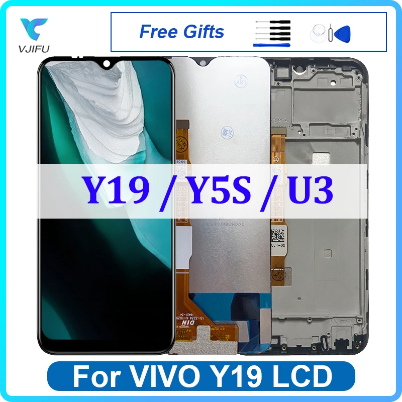 

Оригинальный ЖК-дисплей для VIVO Y19 1915 Y5S U3, дисплей, сенсорный экран с рамкой, сменный дигитайзер в сборе, запчасти для ремонта, 100% протестирован