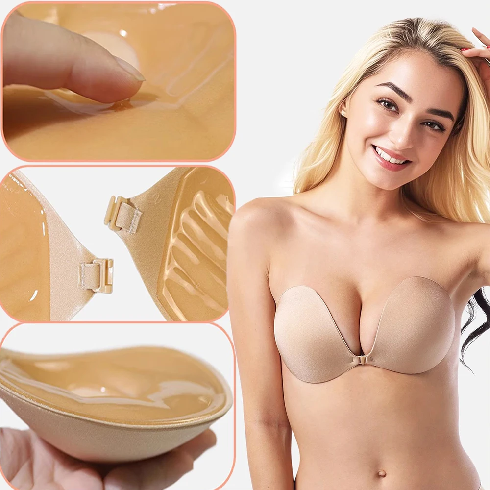 Silicone Palm Push Up Invisible Bra Womens Chest Stickers Lift Up Self Adhesive Bra Cover Nipple Pad Sexy Strapless Breast