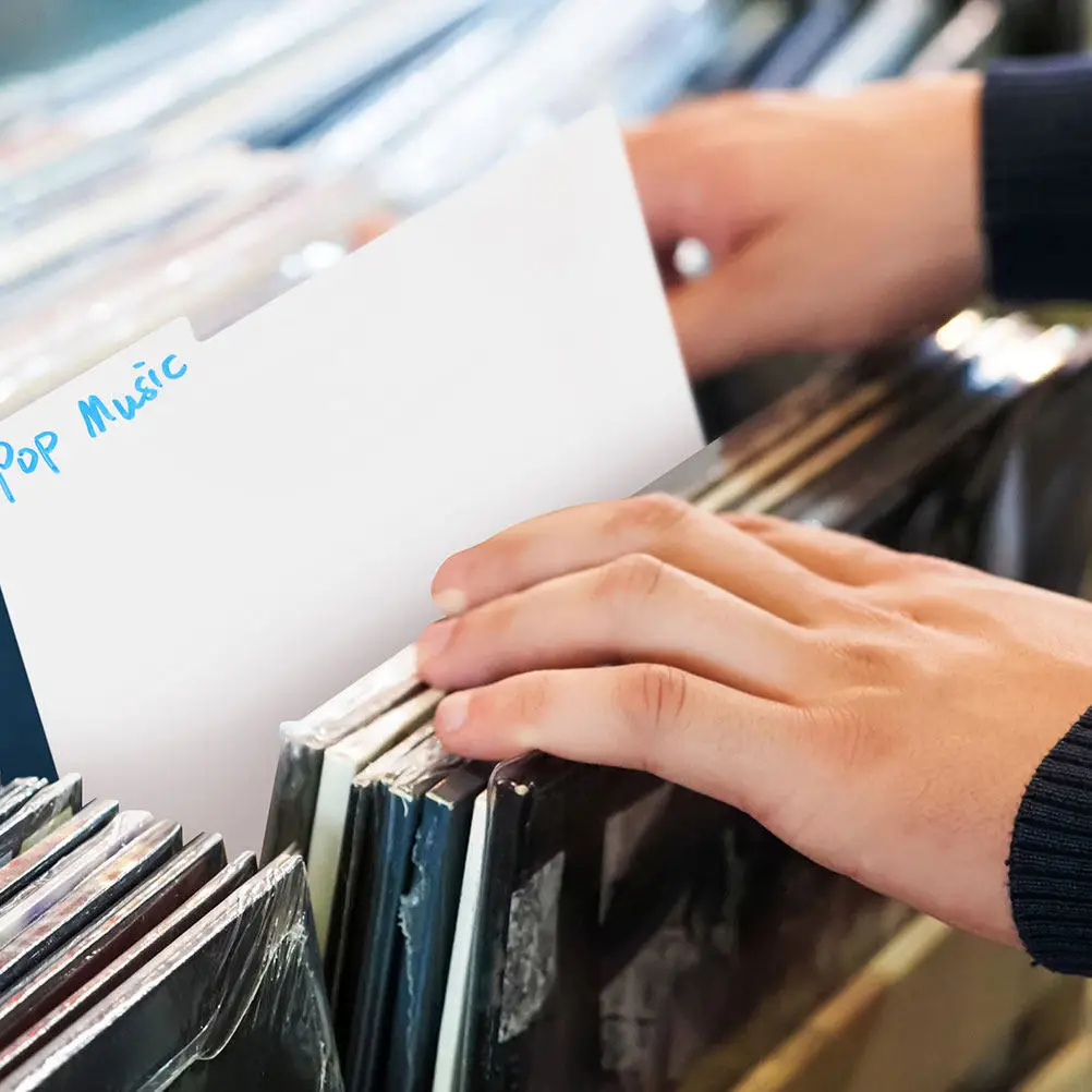 15Pcs Vinyl Record Dividers Separators Plastic Index Cards for Record Collection Organization Bookshelf Document Magazine