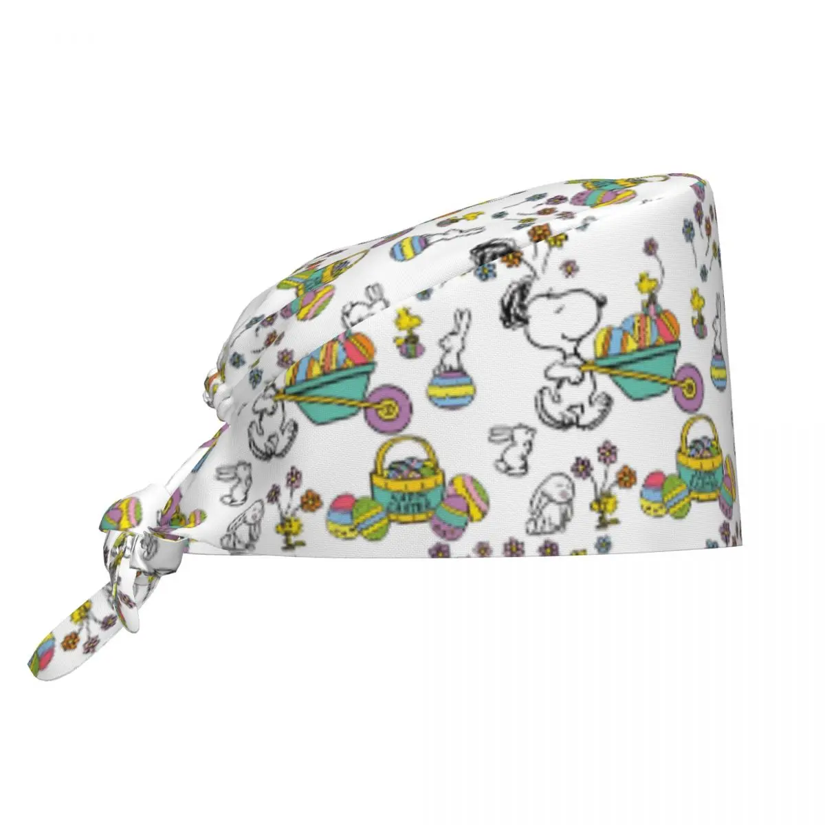 

Happy Easter Eggs Snoopy Scrubs Hats Vintage Nurse Care Surgical Cap Unisex Style Health Service Nursing Work Caps Hat