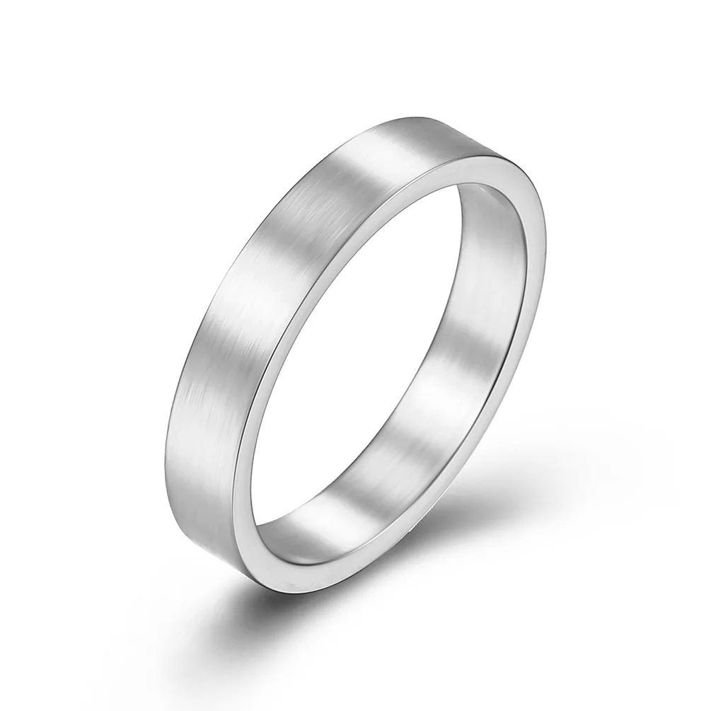 4mm Stainless Steel Matte Ring Wedding Band for Women Men Size 5-12