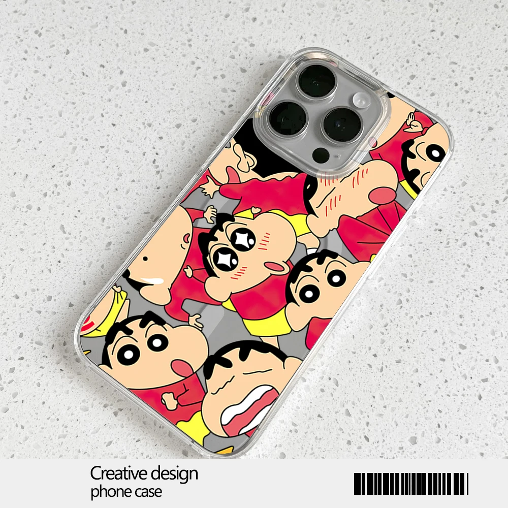 Kawaii Crayon Boy Shinchan Phone Case for iPhone 12 11 13 14 15 16 Max Pro Plus Magsafe Magnetic Wireless Cover