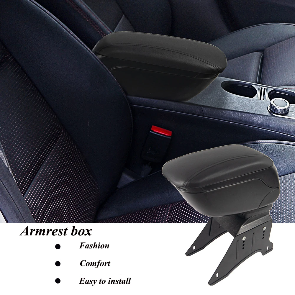 Universal High-capacity Car Armrest Box Punch-free Interior Center Console Storage Box Arm Rest Car Decoration Accessories Parts