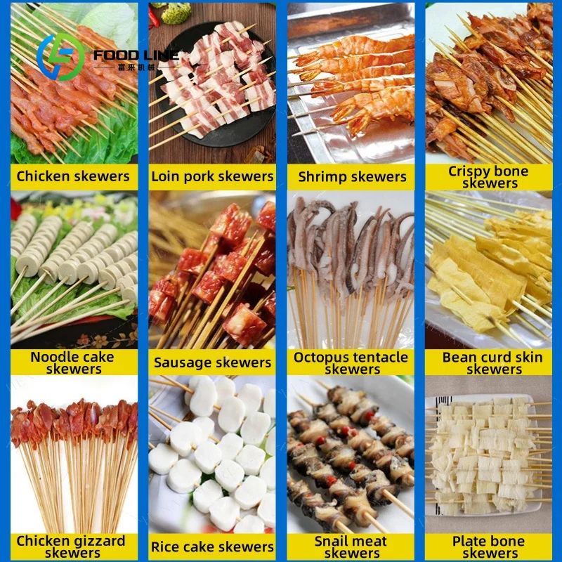 Customized Commercial Automatic BBQ Meat Skewer Making Machine 304 Stainless Steel High Capacity Kebab Equipment for Restaurant view 6