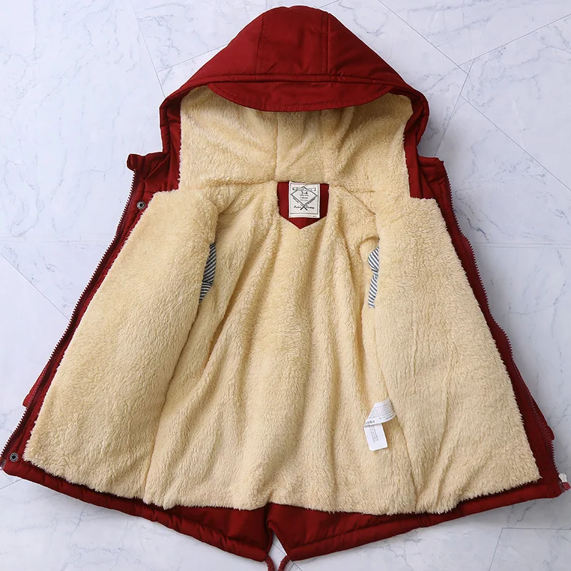 Boys Fleece Jacket Winter Hooded Windbreaker for Outdoor Play, Warm Casual Coat for Kids Toddlers Children Winter Fleece Outdoor