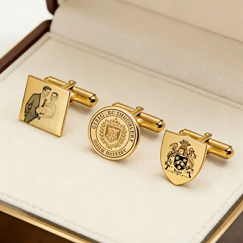

Custom Photo Cufflinks for Men Stainless Steel Metal Cuff Links Personalized Picture Custom Cufflinks Weddings Jewelry Gifts