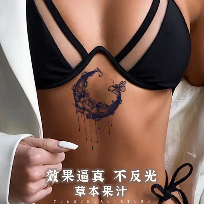 Attract Flowers Butterfly Moon Juice Herbal Tattoo Sticker Cute Sexy Babes Art Waterproof Durable Wholesale Tatto Tatoo Festival