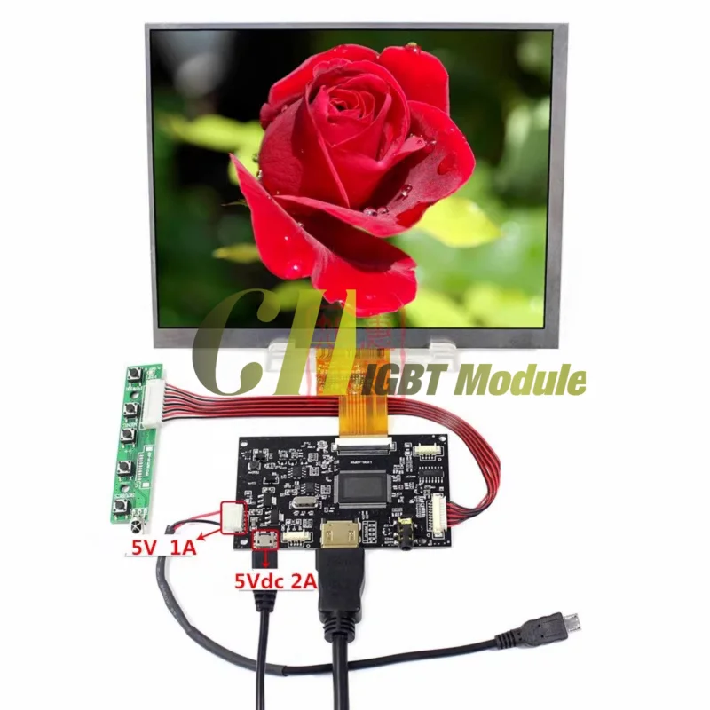 8 بوصة 4:3 عالية الوضوح IPS HJ080IA-01E 32001395-00 شاشة الكريستال السائل HDMI VGA لوحة للقيادة
