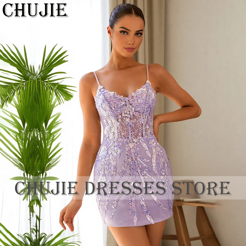 

Sequins Applique vestidos graduación adolescentes Mini Cocktail Dress Mermaid Homecoming Dresses Customized Evening Party Gowns