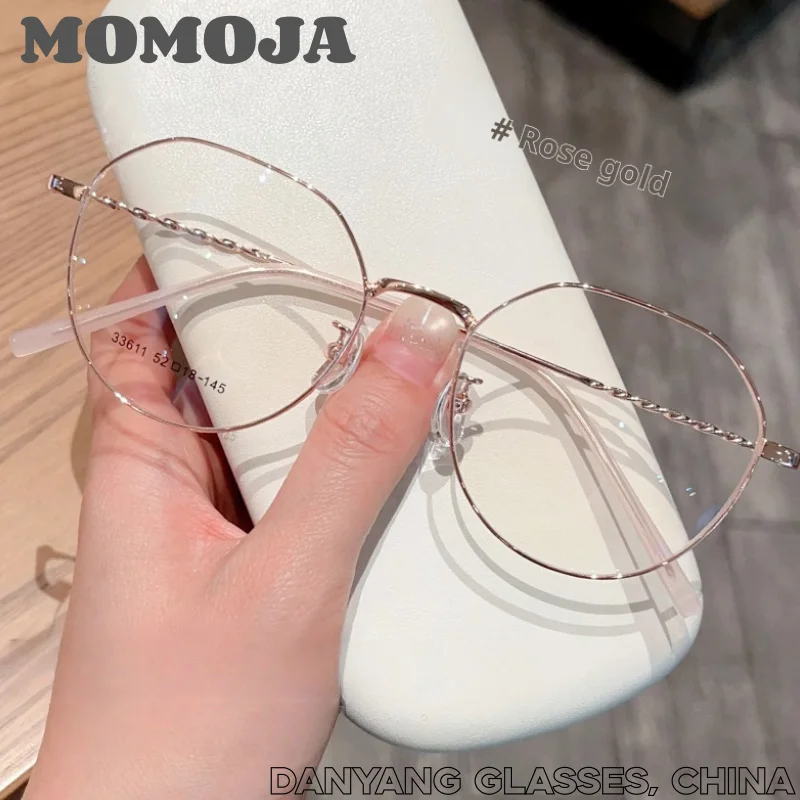 

Оправа для очков MOMOJA в стиле ретро, многоугольная, премиум-класса, для мужчин и женщин, модные металлические художественные изысканные элегантные очки 33611