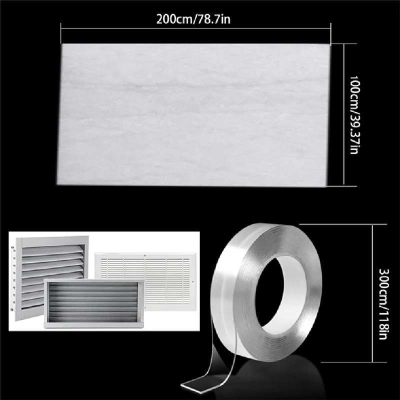 ABKP-filtro de ventilación de aire, material de filtro de aire cortado a medida, filtros de ventilación triples electrostáticos para rejillas de ventilación de suelo, techo, HVAC y RV