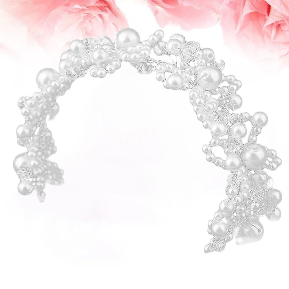Bande de cheveux en perles artificielles blanches, accessoires pour cheveux de mariée, bandeau en cristal pour fête de mariage, Festival, vêtements de bal