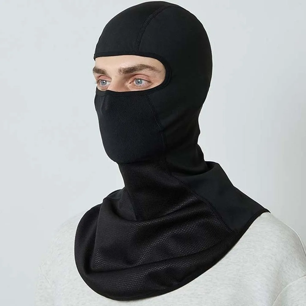 Warm Lining Winter Balaclava Mask Thick Fabric Extended Collar Hat with Shawl Breathable Panel Dustproof Guard