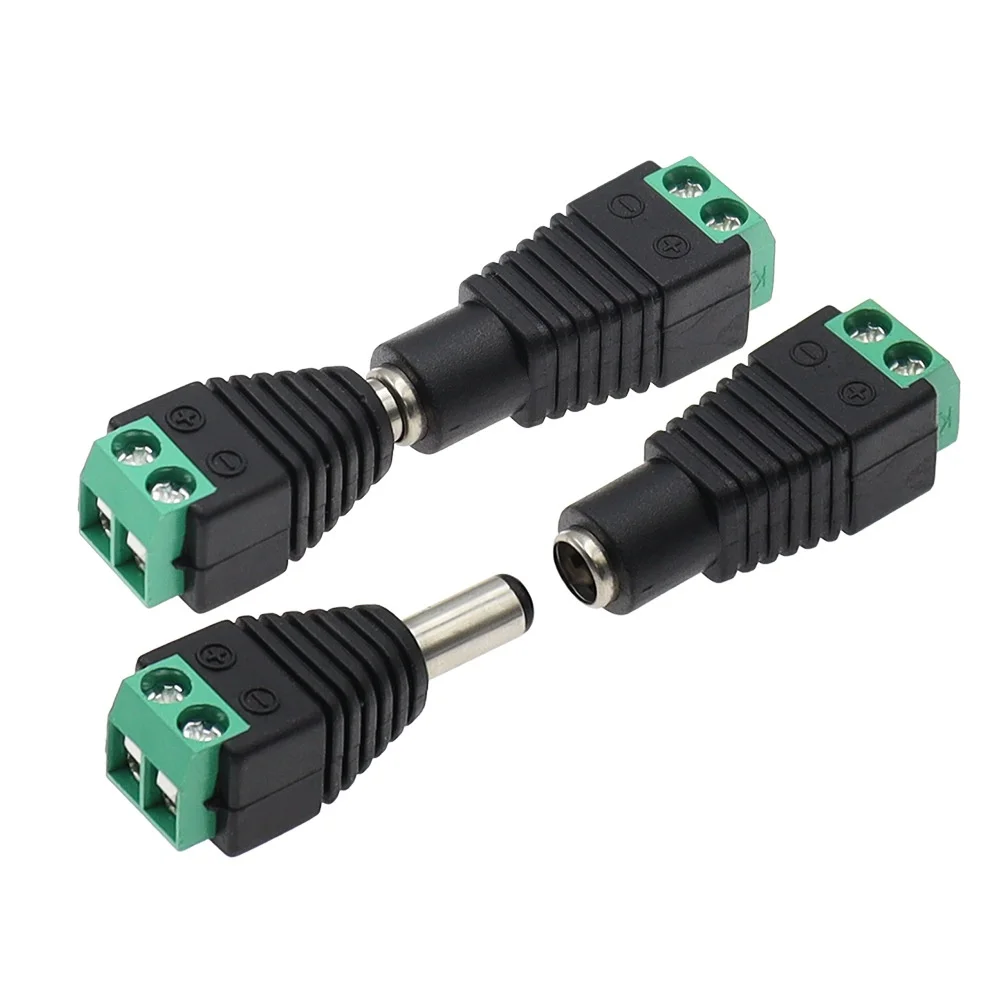 5pairs DC 12V Male And Female Connectors 5.5x2.1mm Power Plug Adapter Jacks Sockets For CCTV Camera Signal Color LED Strip Light