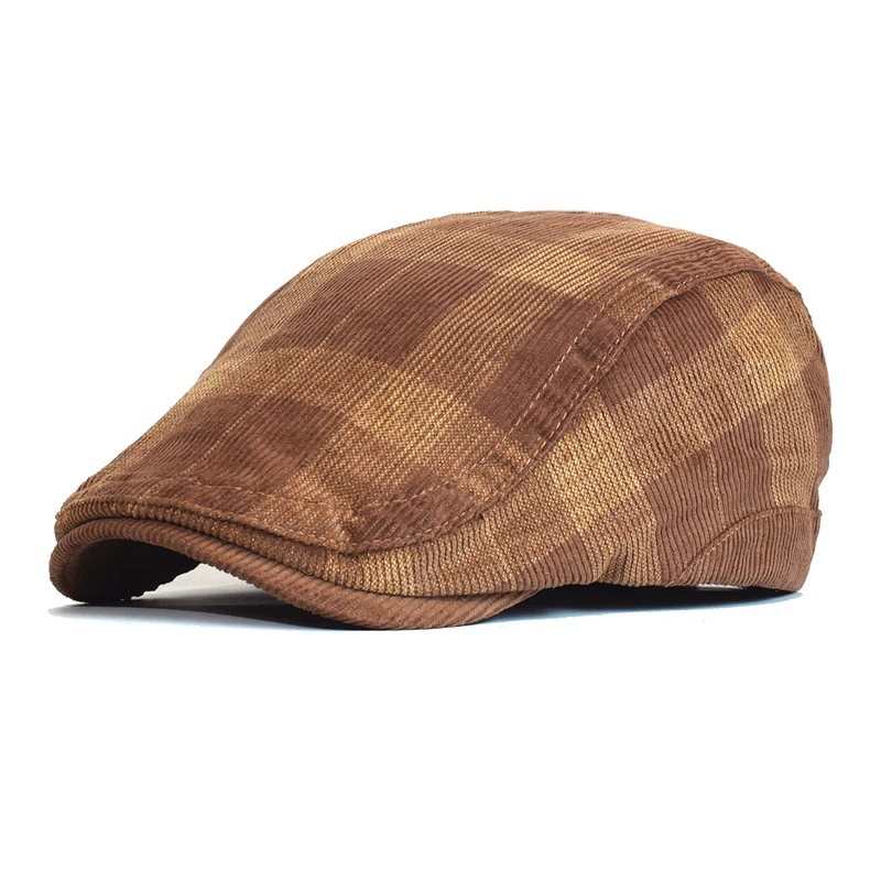 Neue Ankunft Männer Hüte Winter Vintage Plaid Dicken Baskenmütze Hut Cord Zeitungsjunge Mütze Männer England Gatsby Retro Hut Fahrer Flache kappe – Detail 7