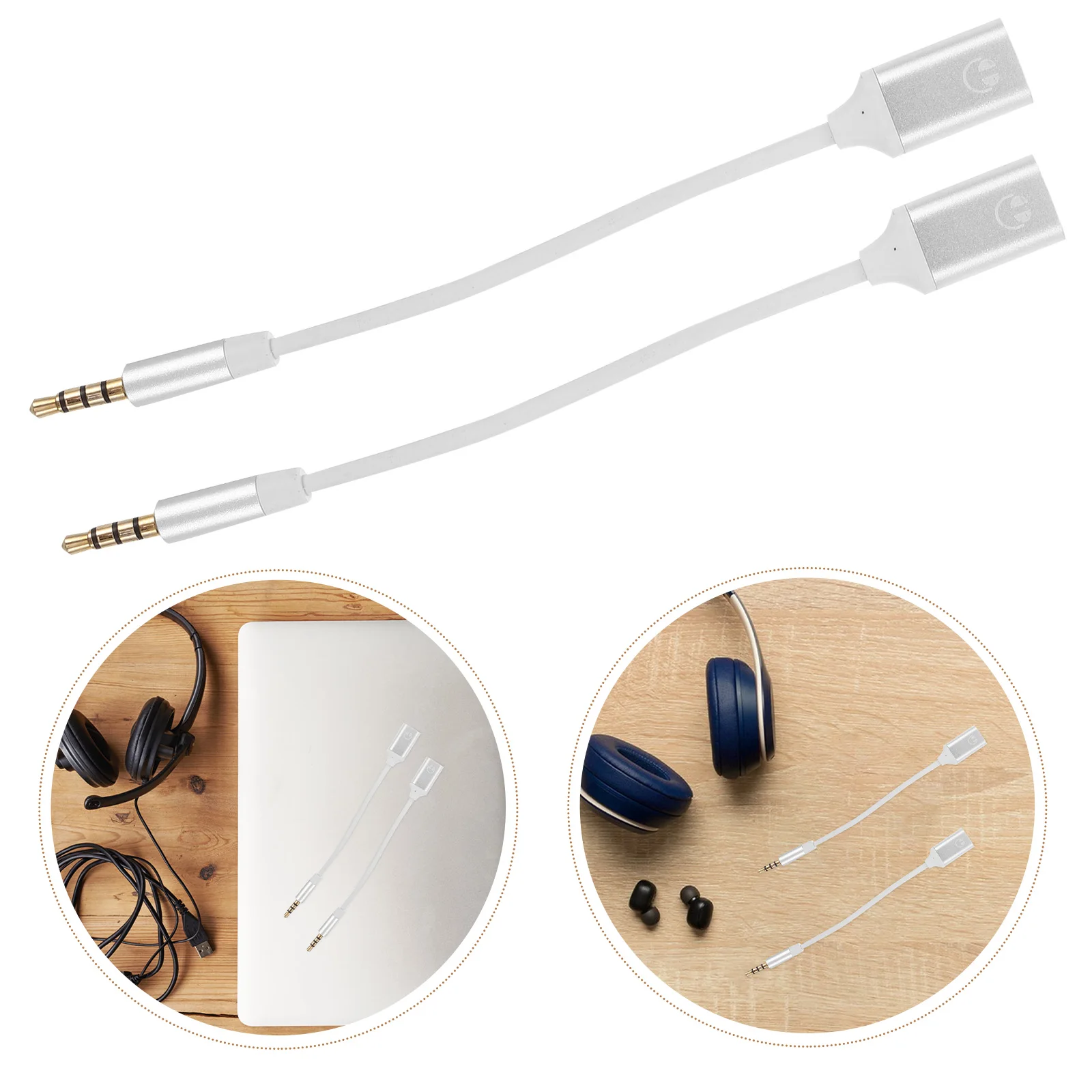 

2 Pcs Headphone Adapter Cable USB to Aux Female Usb-c Connector Stereo
