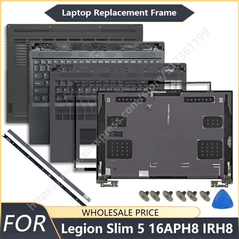 

NEW For Lenovo Legion Slim 5 16APH8 / 5 16IRH8 2023 Laptop LCD Back Cover Front Bezel Palmrest Bottom Case Keyboard hinge