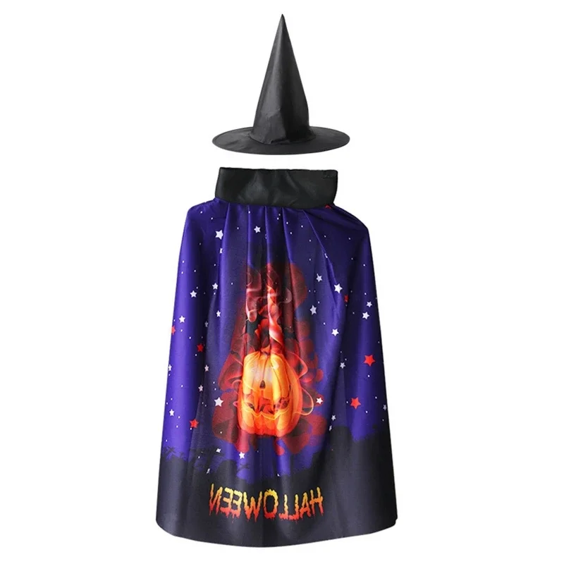 Cape pour fête d'halloween, Cape avec chapeau, Costume d'halloween, cadeaux fête pour hommes, femmes enfants,