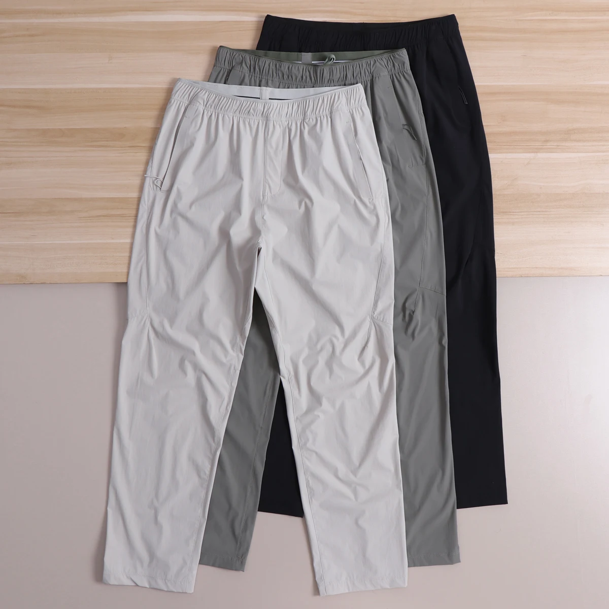 Outdoor Lightweight Breathable Men's Thin Comfortable Quick Dry Elastic Sports Casual Pants Nylon Straight Leg Pants