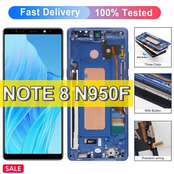 100% Getest Voor Samsung Galaxy Note 8 N950 N950F N9500 Lcd Touch Screen Digitizer Vergadering Vervangende Onderdelen Met Frame