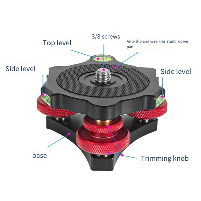 1 PCS Panning Level Plate DSLR Camera Adjustment Table Base Leveler Adjusting Base