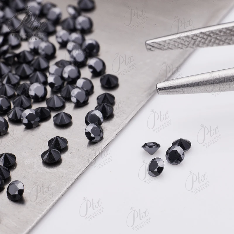 Lab Grown Moissanite Stone Black  All Size 0.7-20mm Wholesale High Quality Classical Diamond Beads Jewelry Making DIY Materials