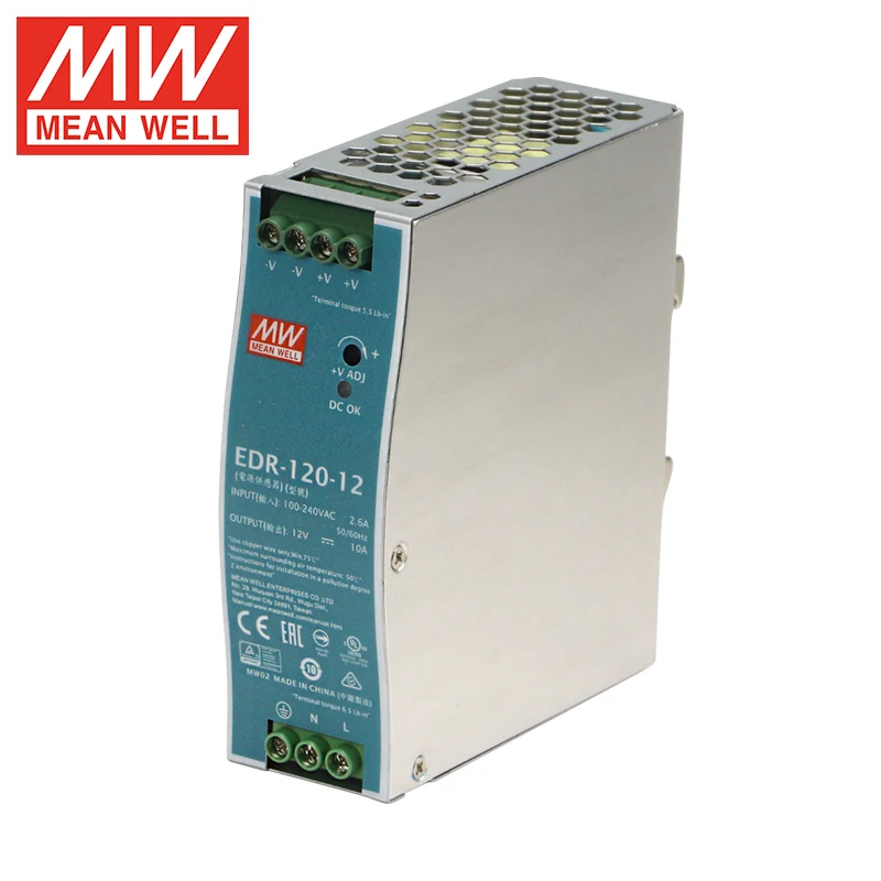 Competitive Price Meanwell EDR Series 120W 75W 150W Single Output Industrial DIN RAIL Power Supply